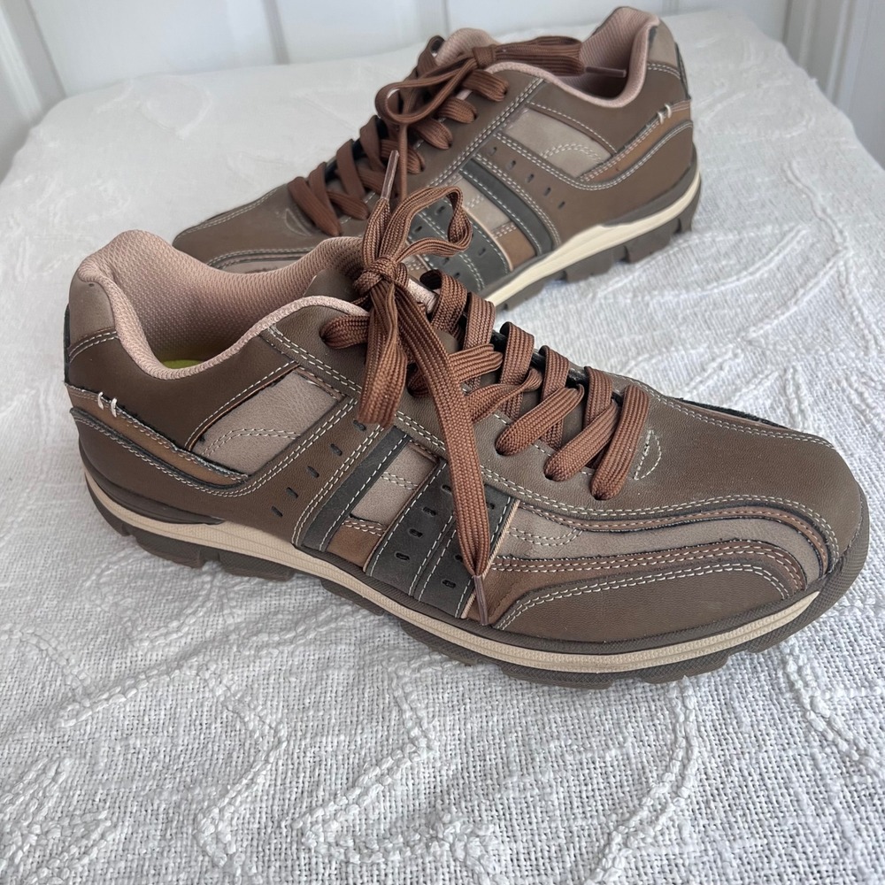 Perry Ellis America Casual Sneakers Mens 12 Brown Leather Lace‎ Up PEA14F2-18-16